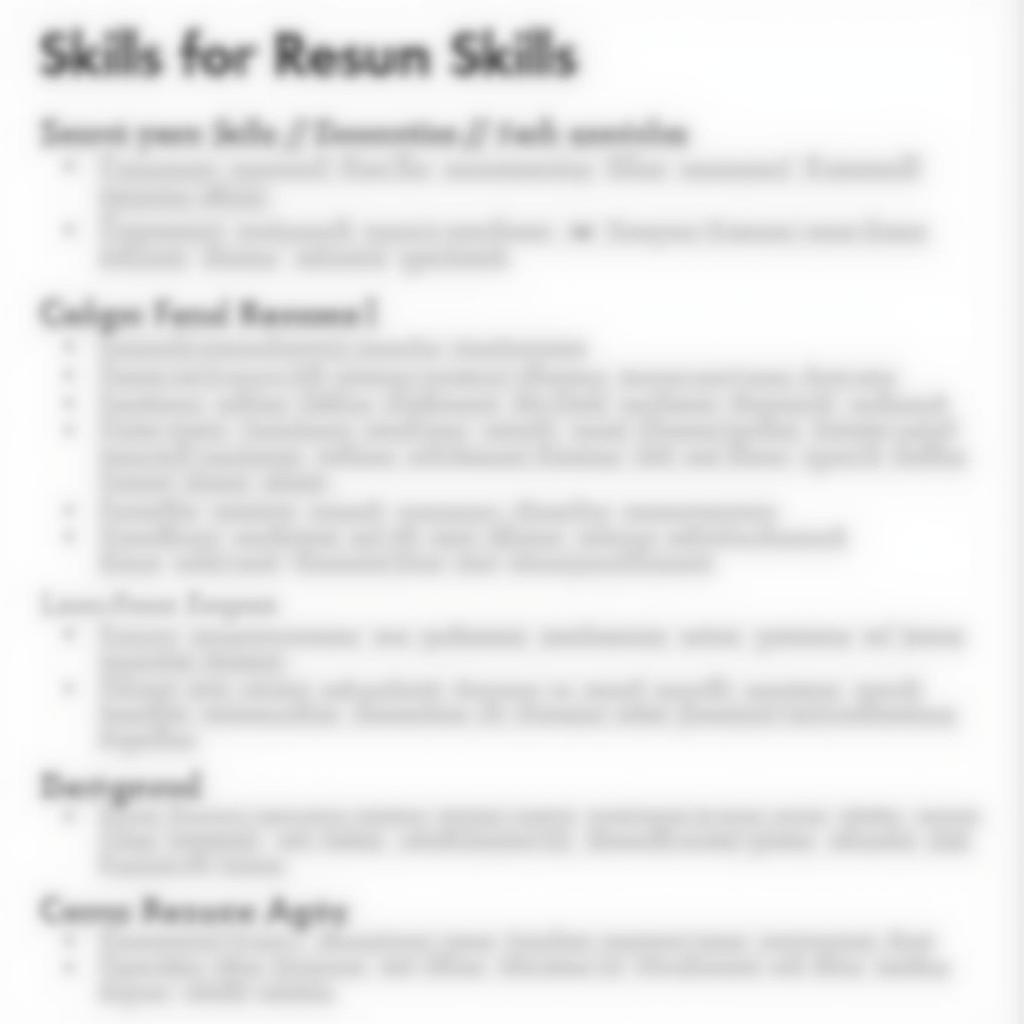 Research Resume Skills Section