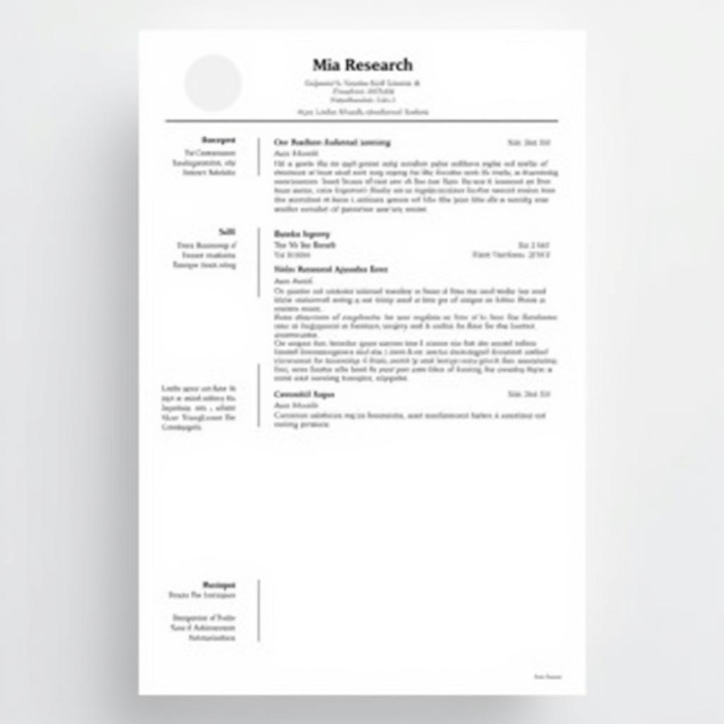 Research Resume Template