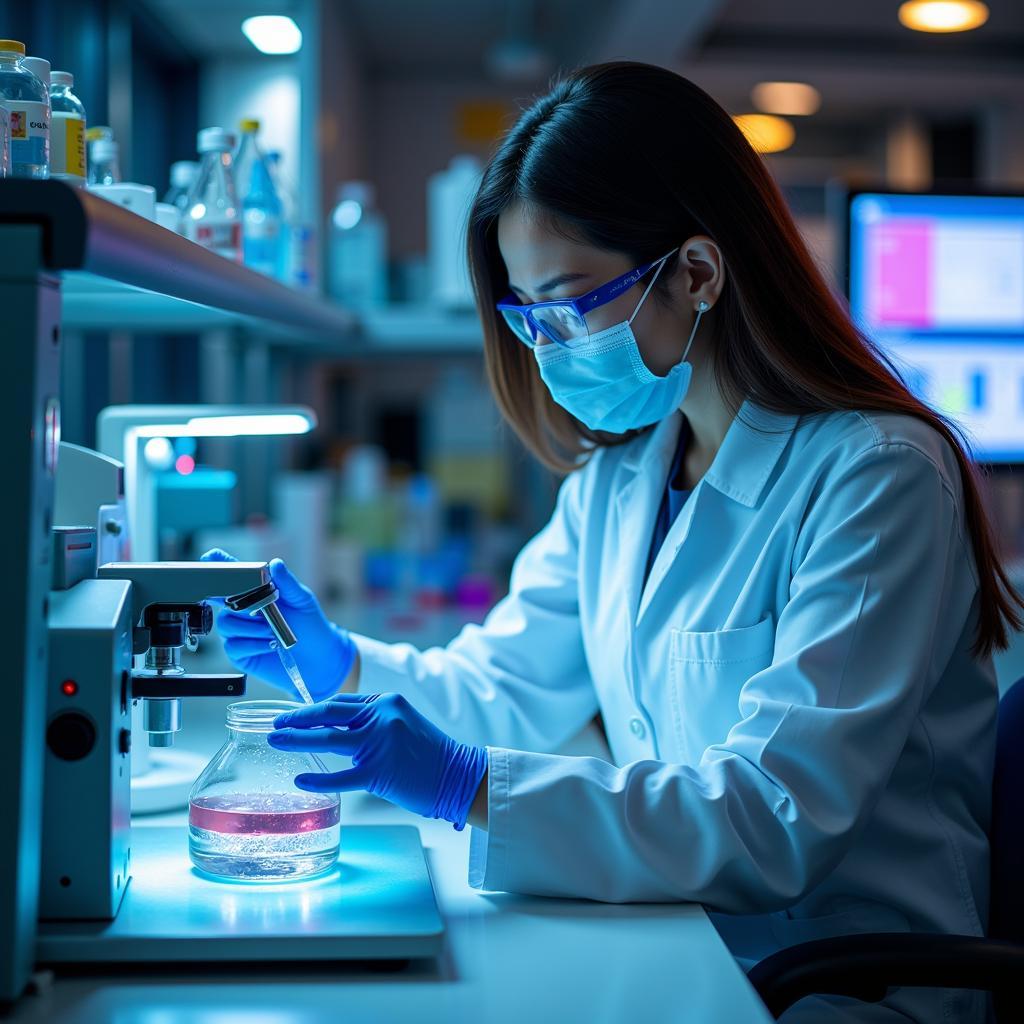 Research Scientist Working in a Biotechnology Lab