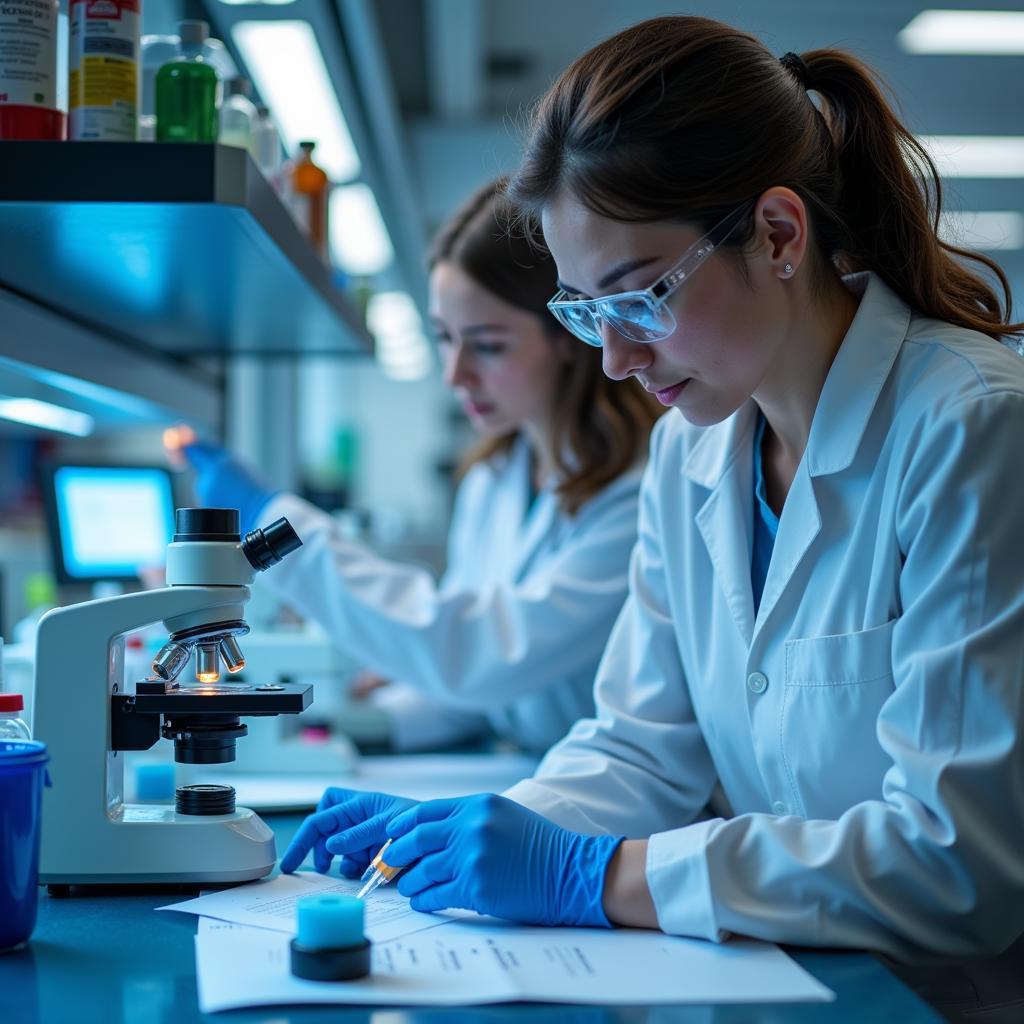 A scientist conducting research in a laboratory at the Richard Russell Research Center