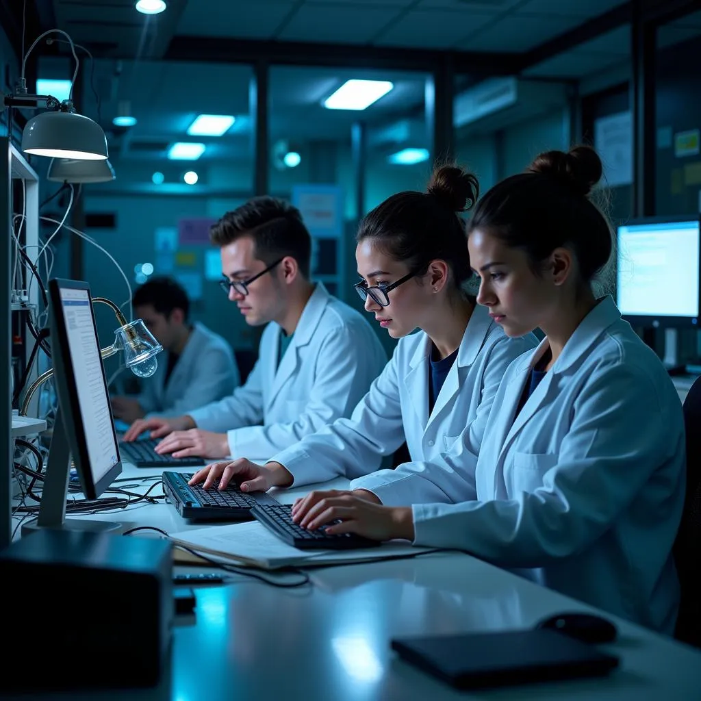 Scientists Conducting Research in a High-Tech Lab