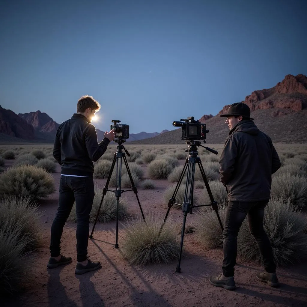 Research Team Investigating Desert Site