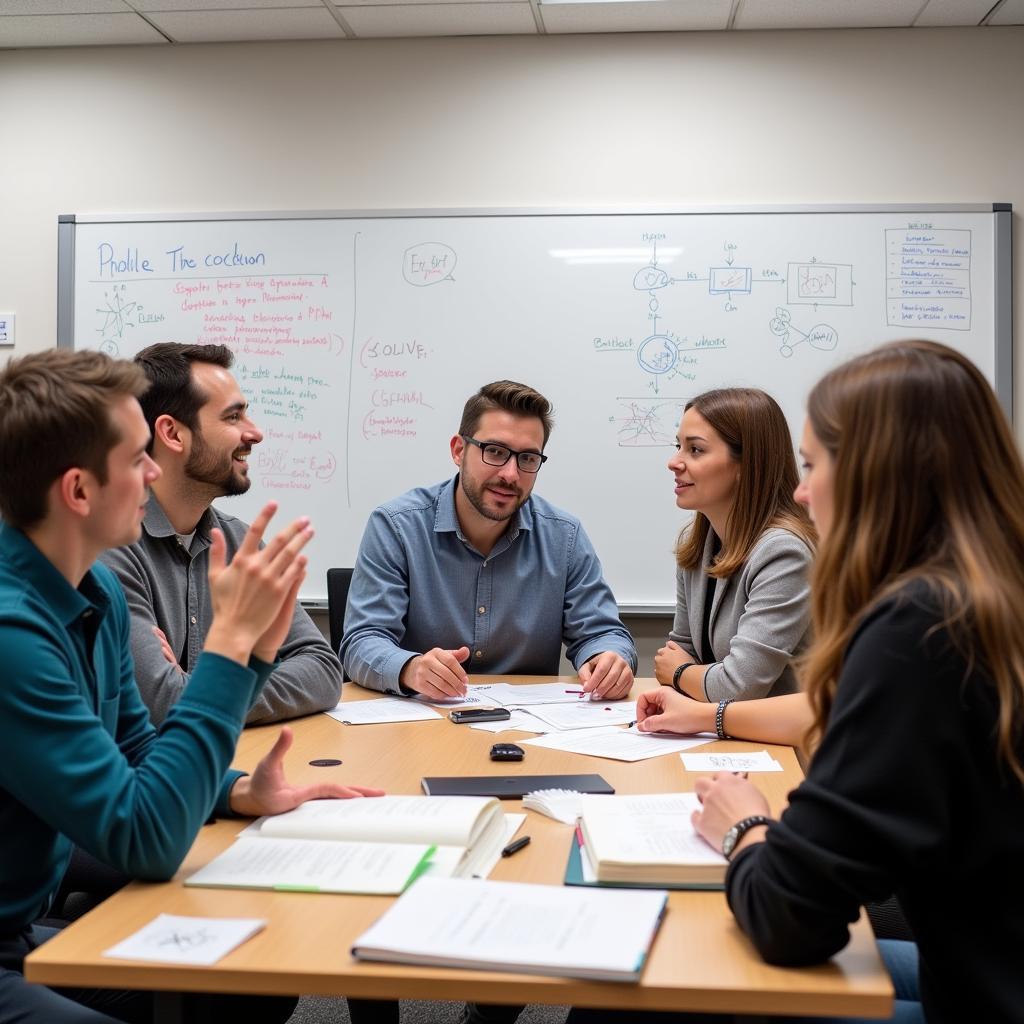 University Research Team Brainstorming in a Meeting