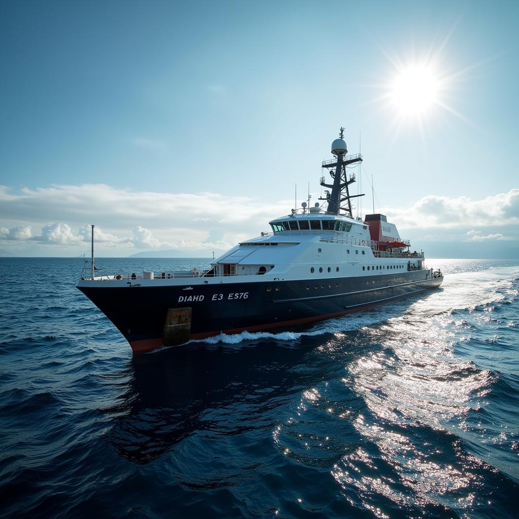 Research Vessel Conducting Seismic Surveys