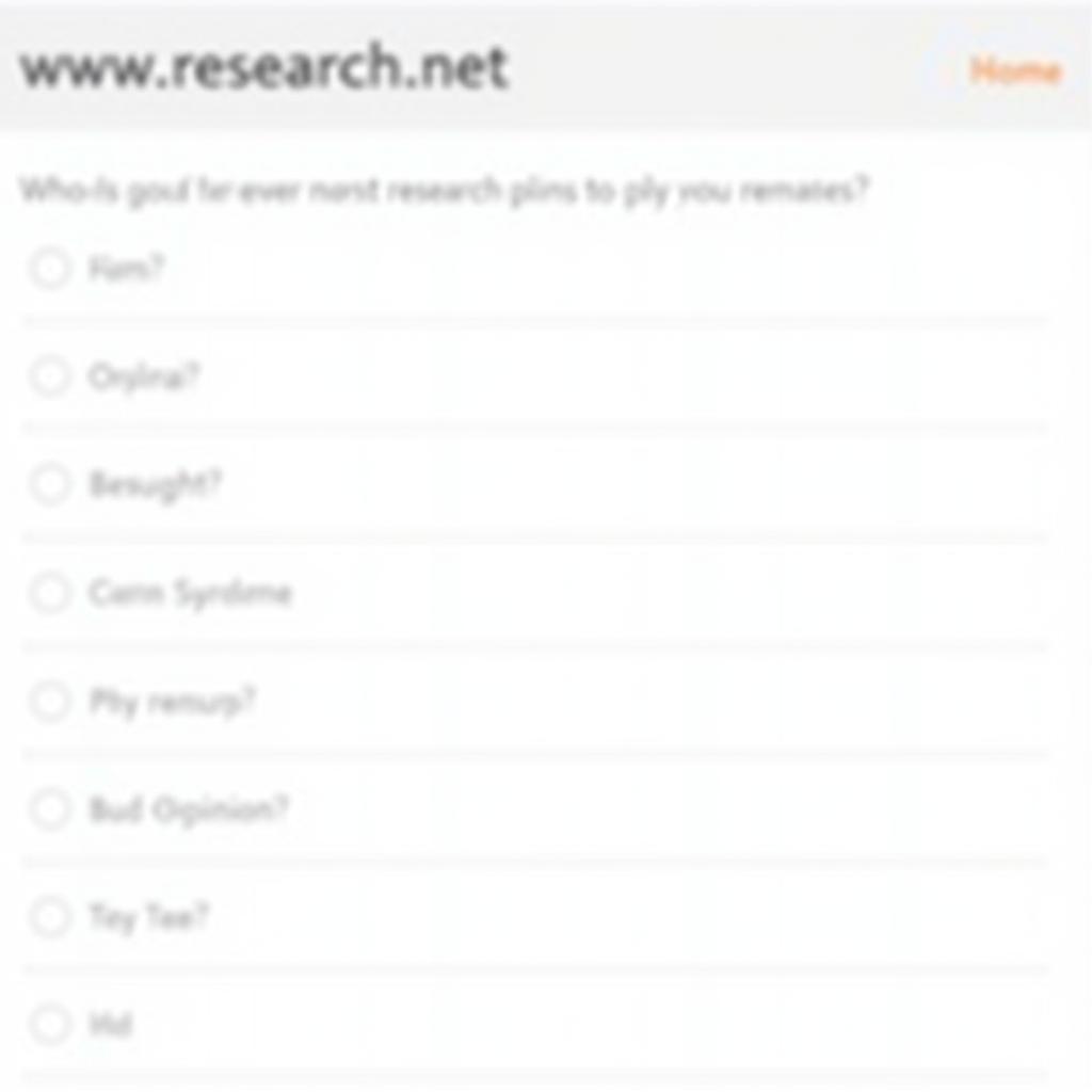 Research website survey form