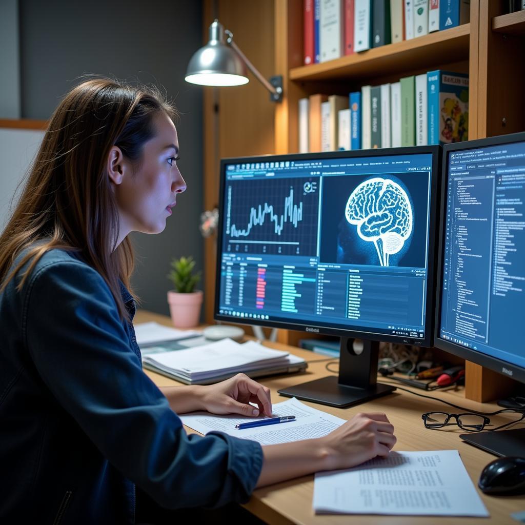 Researcher Analyzing Data in the Lab