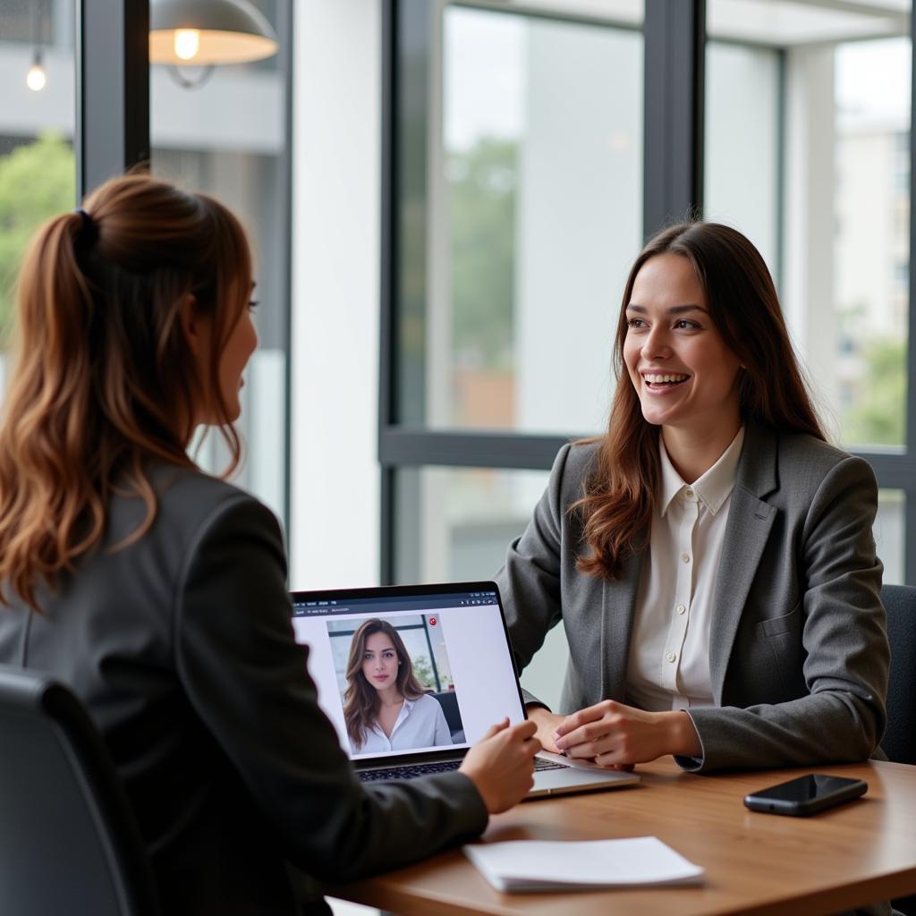 Researcher and Recruiter Discussing Career Opportunities