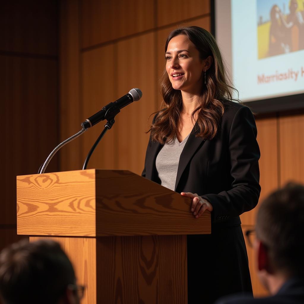 Researcher Engaging with Audience