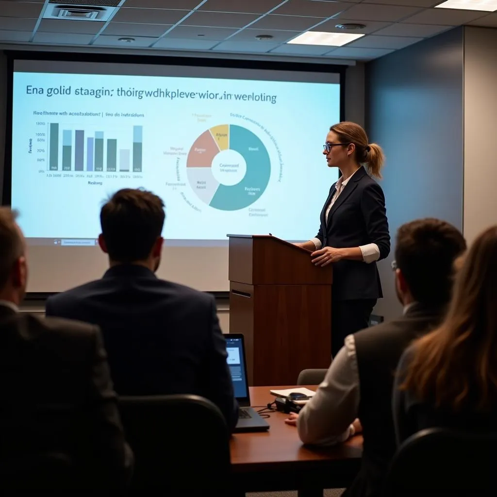 Researcher Delivering an Engaging PowerPoint Presentation