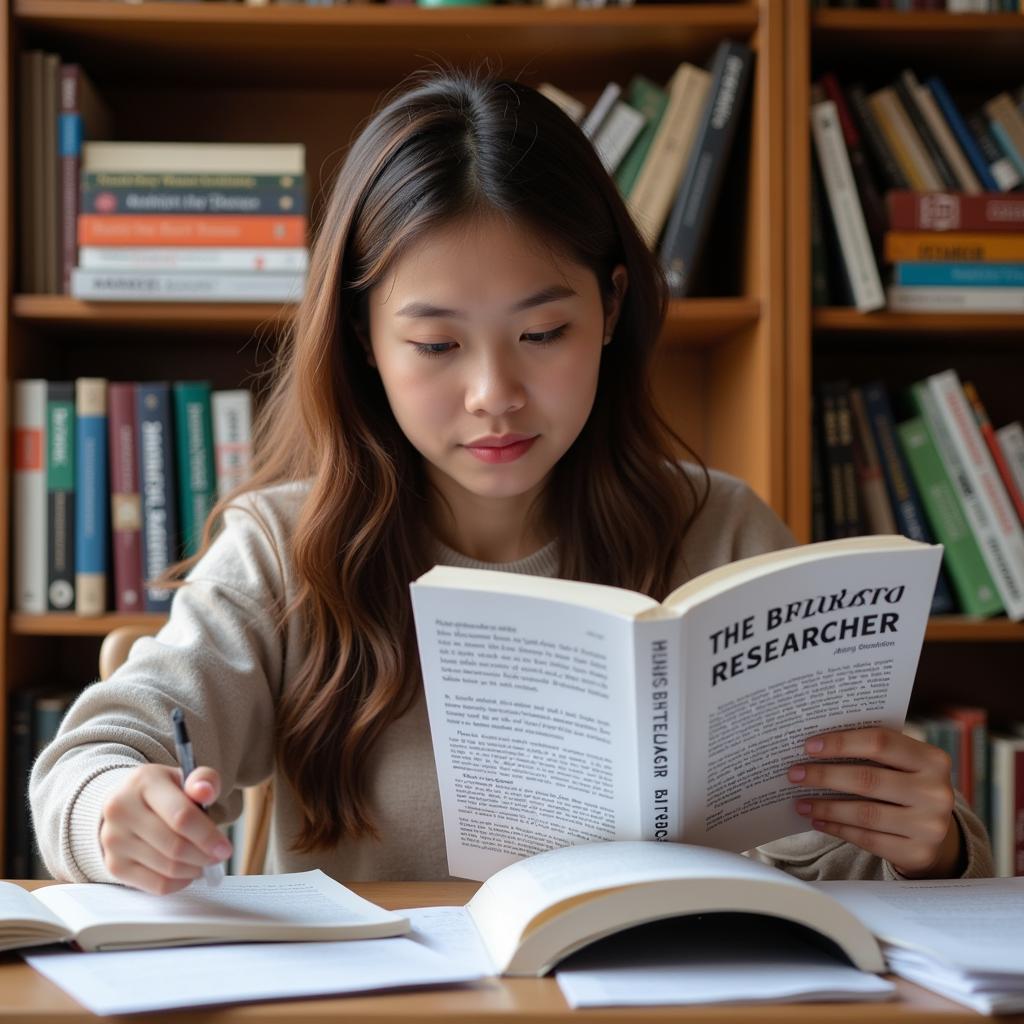 Student Using The Bedford Researcher