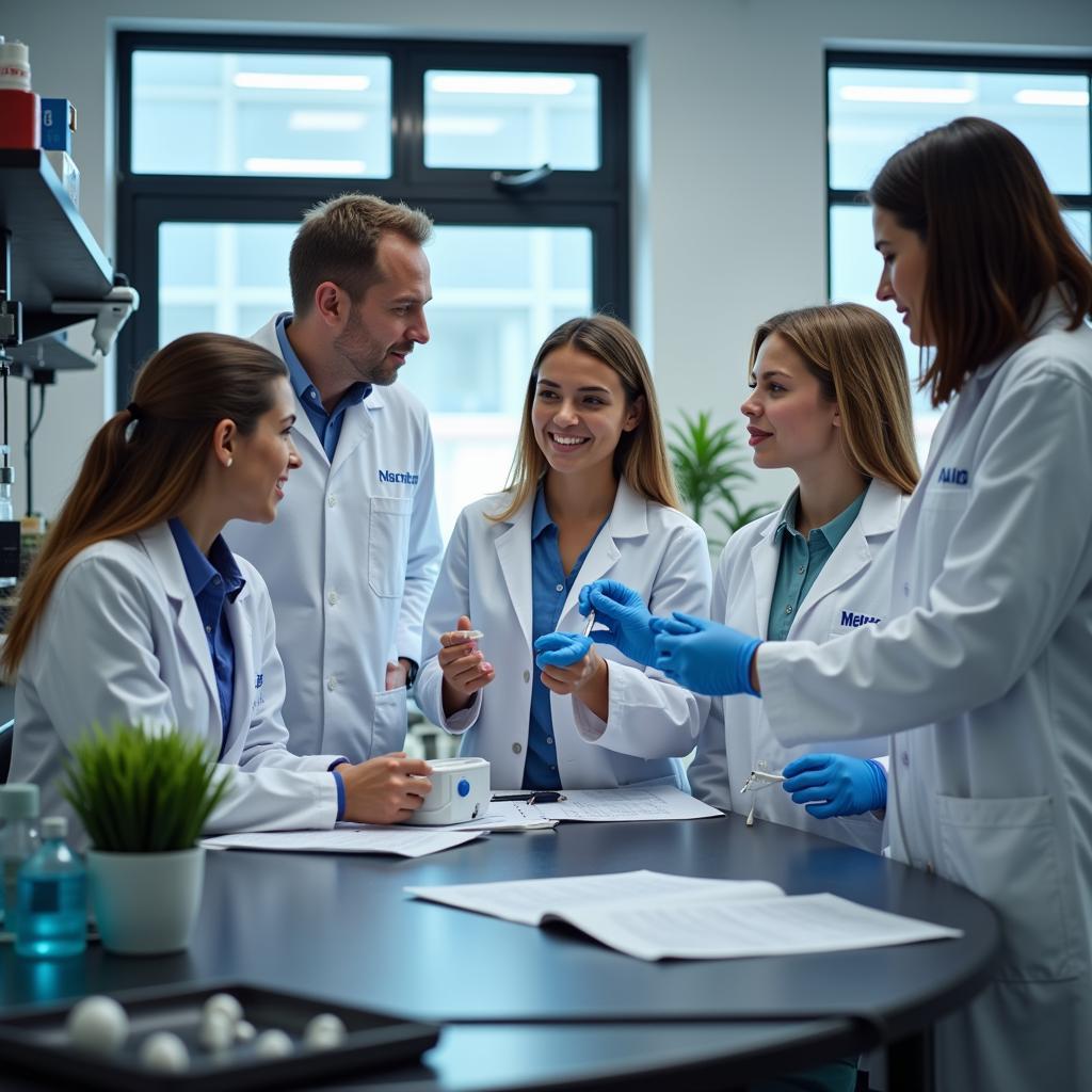 Researchers Collaborating in Lab