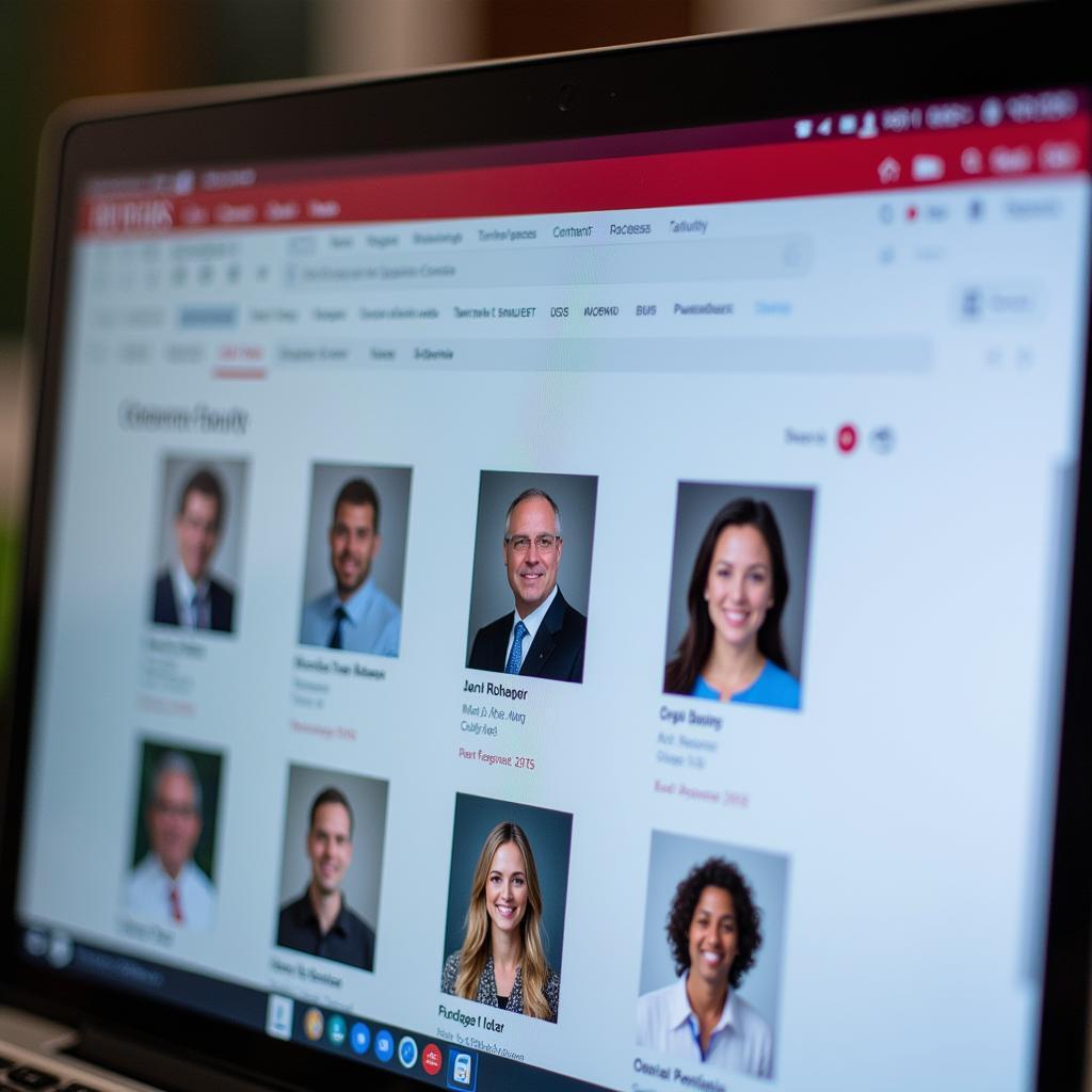 Rutgers faculty profiles on a computer screen