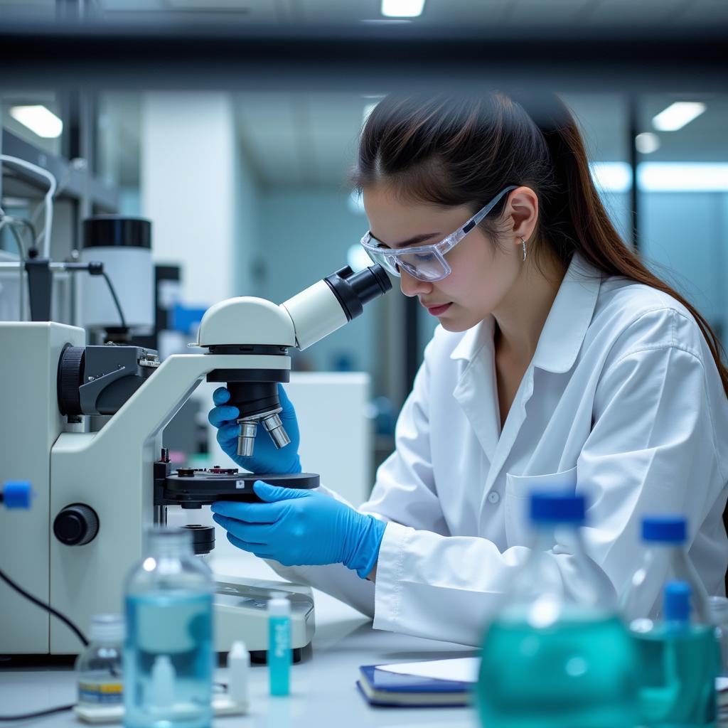 Scientist Analyzing Chemical Compounds in a Lab