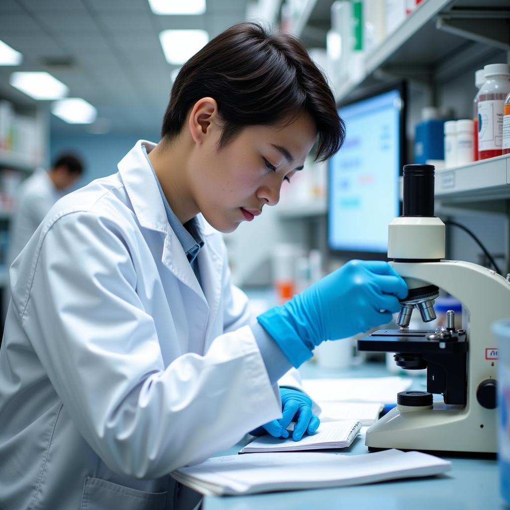 A scientist performing a wetlab experiment