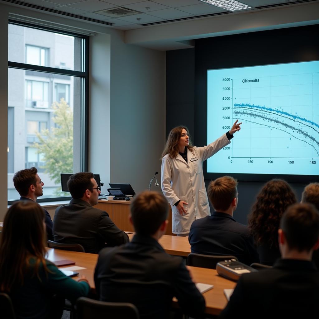 Scientist Presenting Research at a Conference