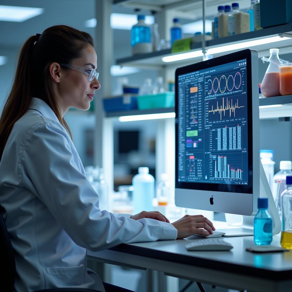 Scientist Reviewing Data in a Laboratory