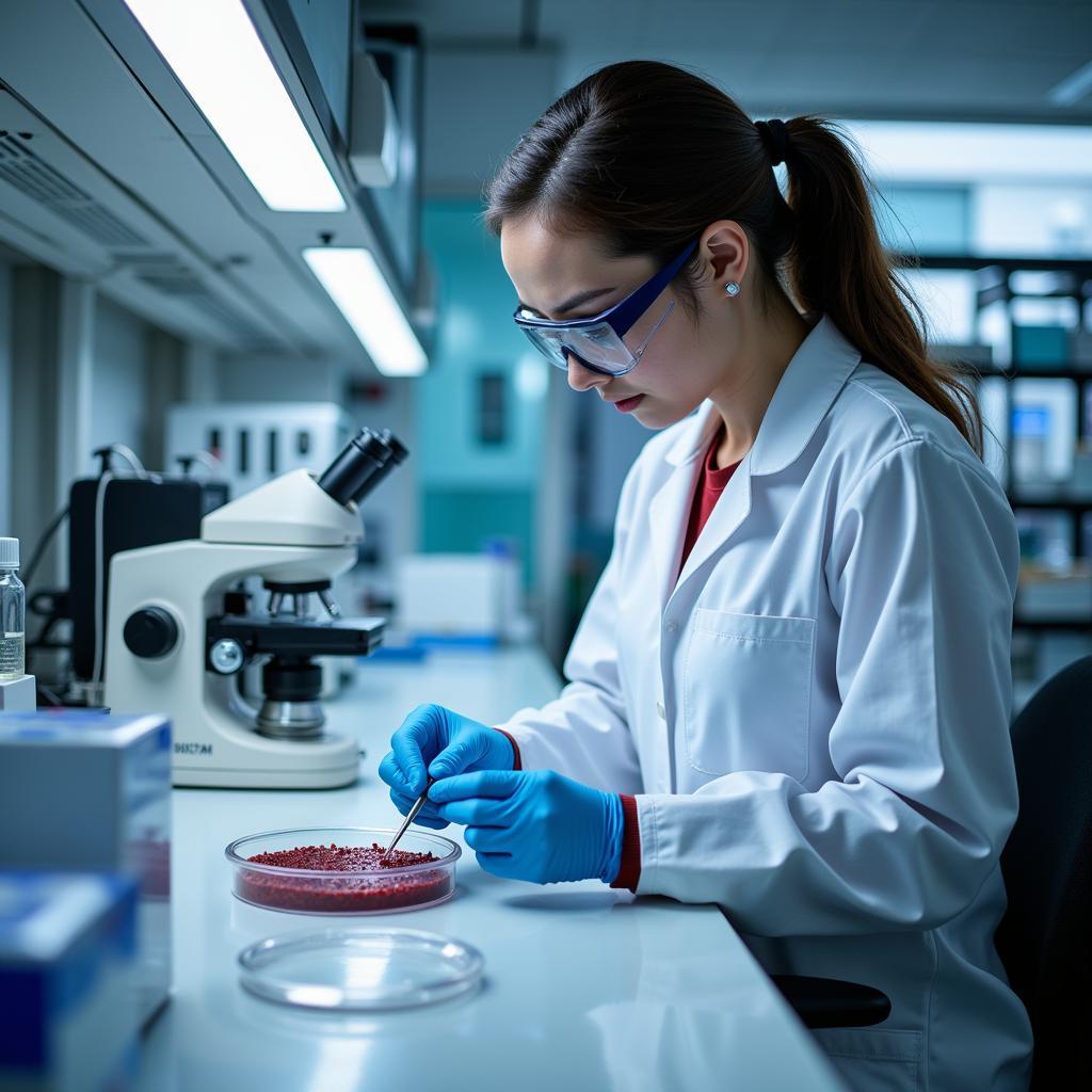 Scientist Working with Lab-Grown Cells