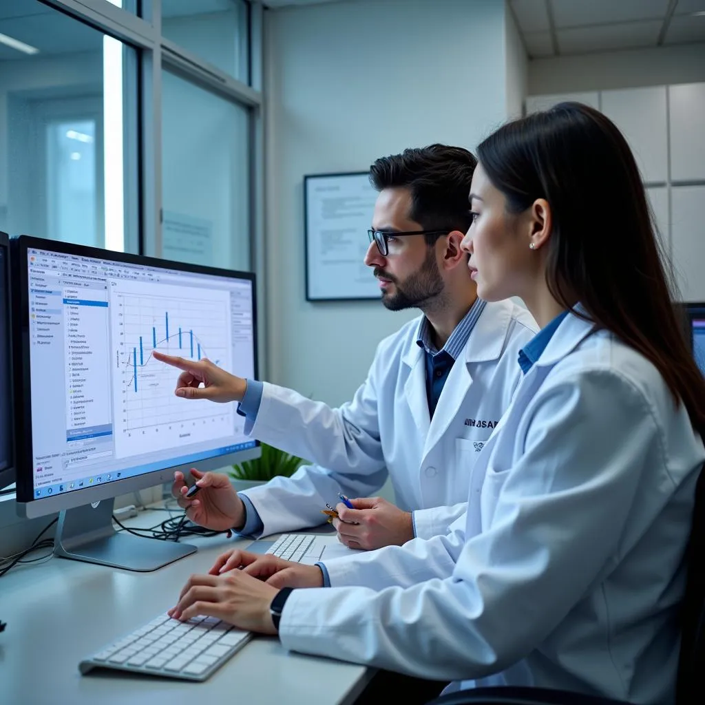 Scientists Analyzing Data in Neurology Lab