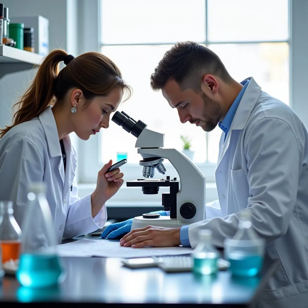 Scientists Collaborating in a Lab