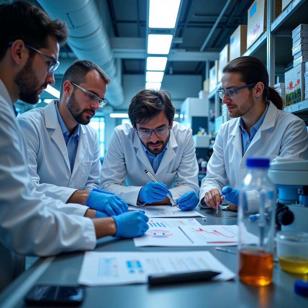 Scientists Collaborating in Laboratory