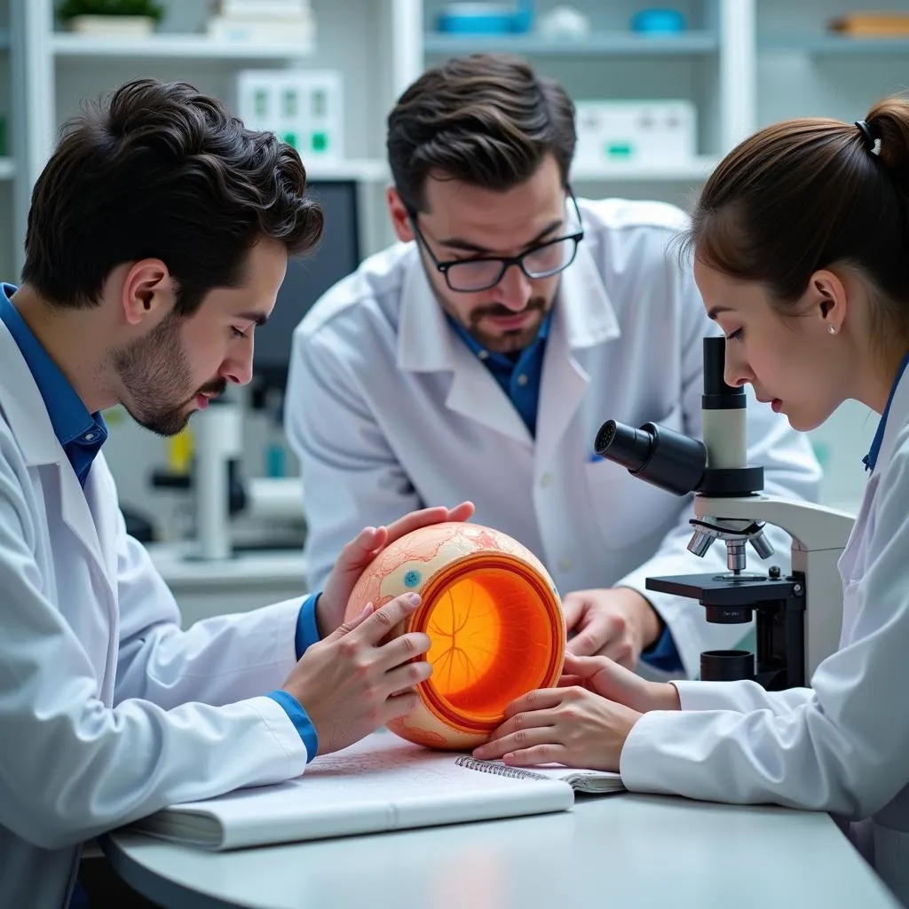 Scientists studying a retina model