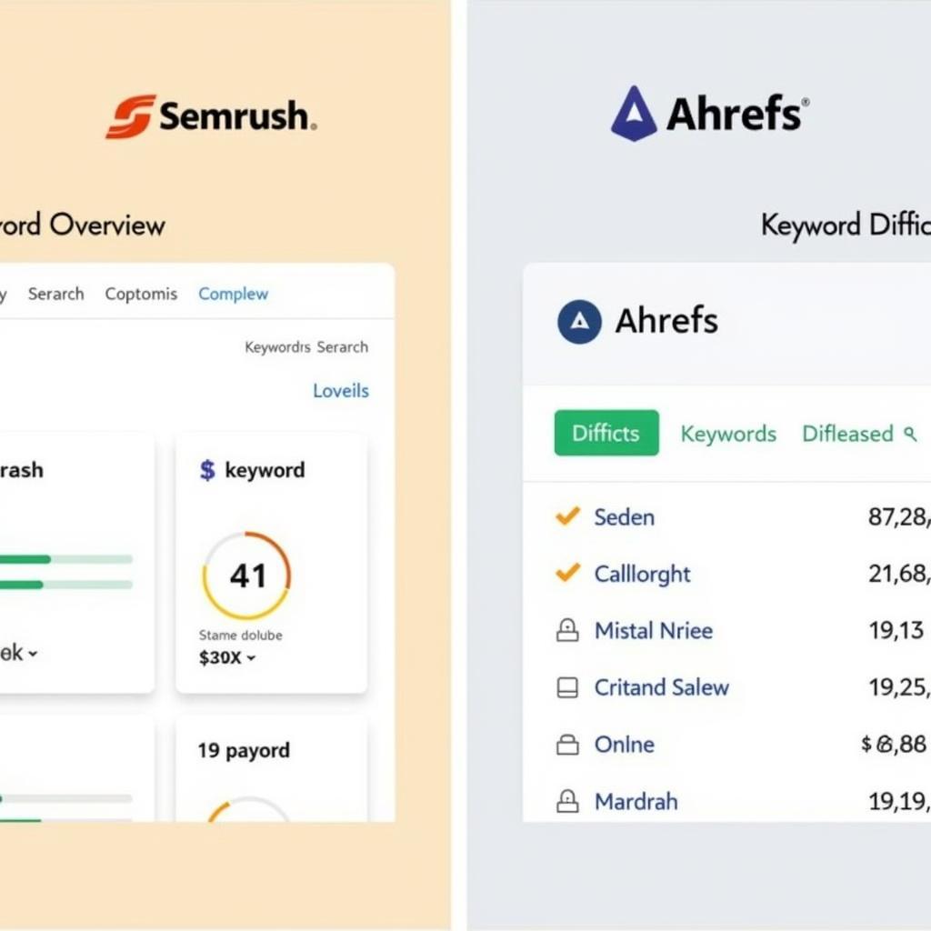 Semrush and Ahrefs Keyword Research Interface Comparison