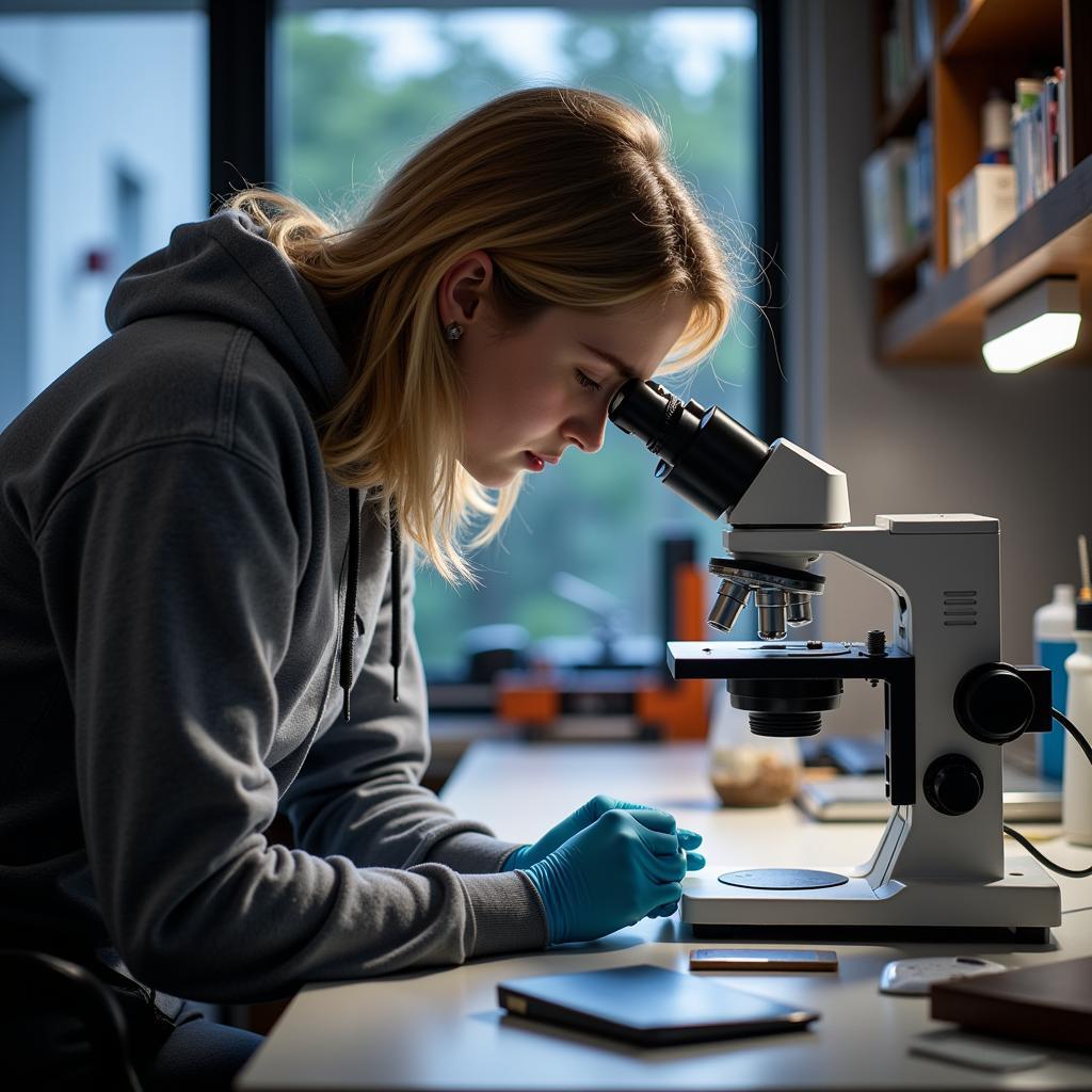 Shark Research Intern Analyzing Data in a Lab