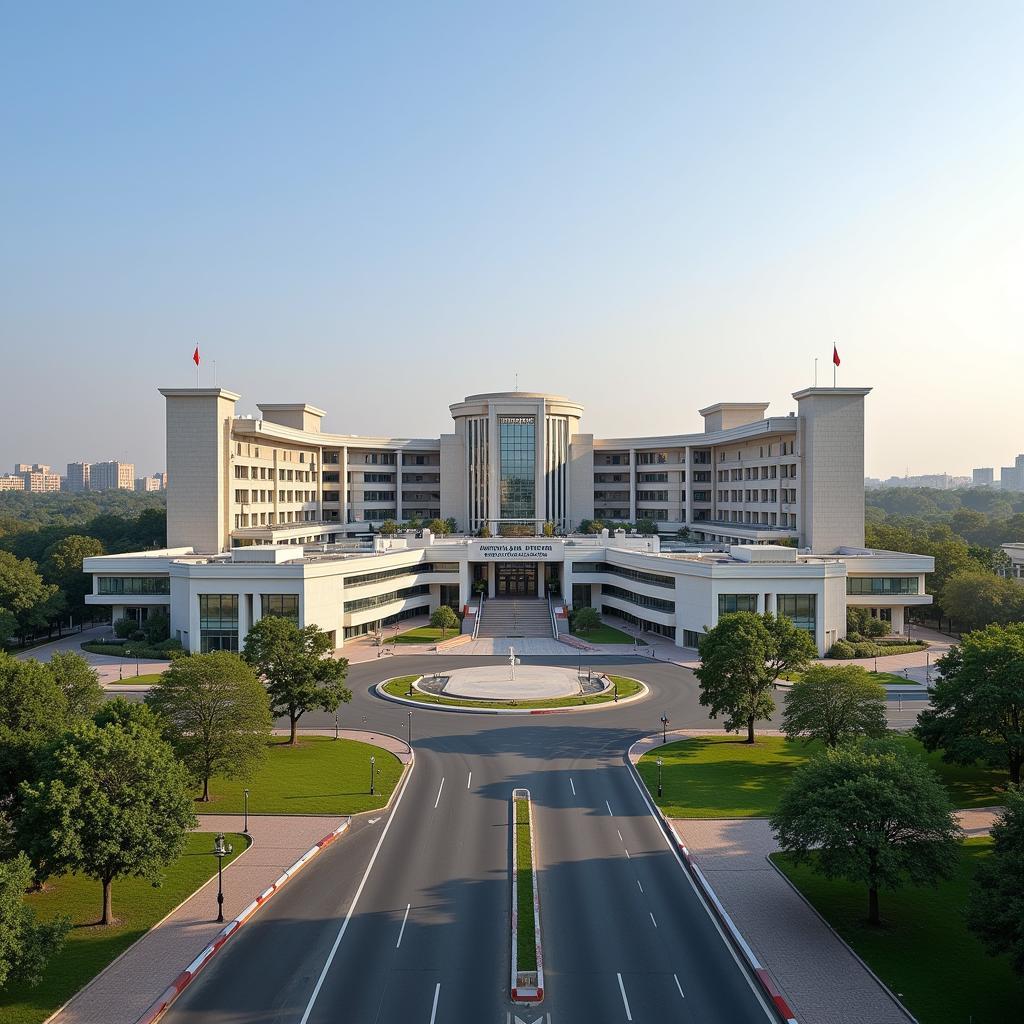 Exterior view of Shaukat Khanum Memorial Cancer Hospital & Research Centre