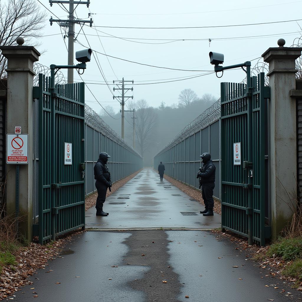 High-security entrance to Simons Biosciences facility