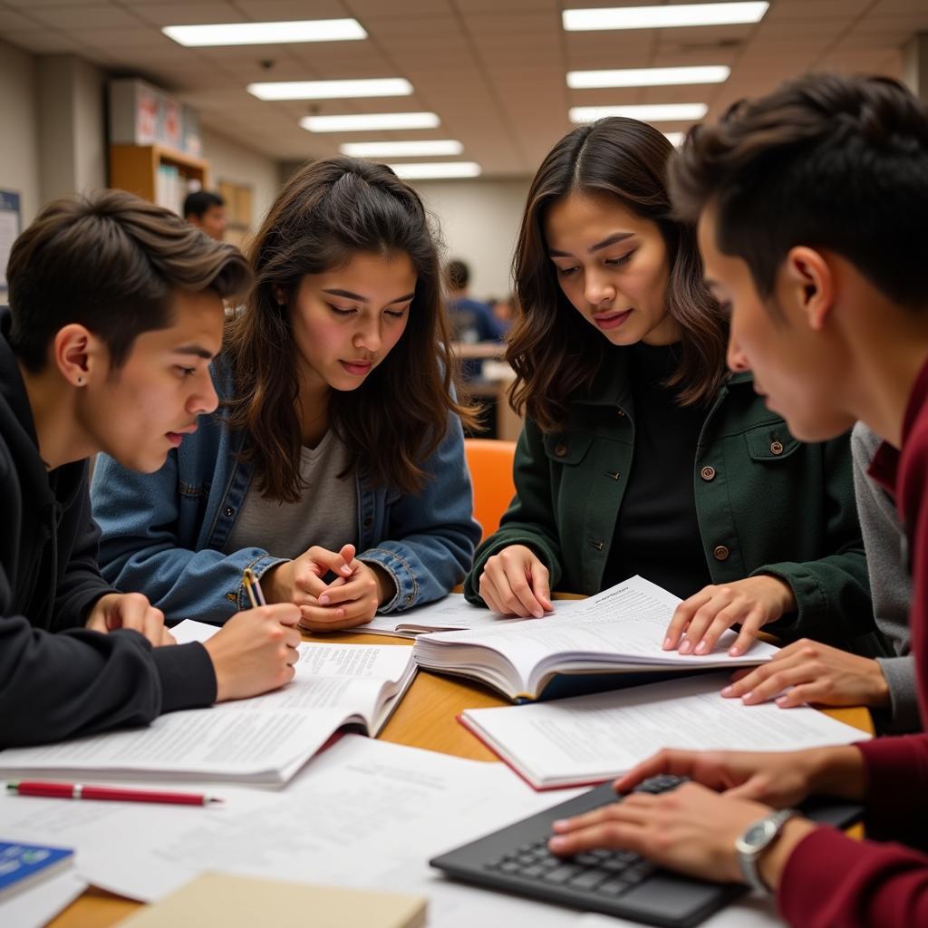 Students conducting sociological research