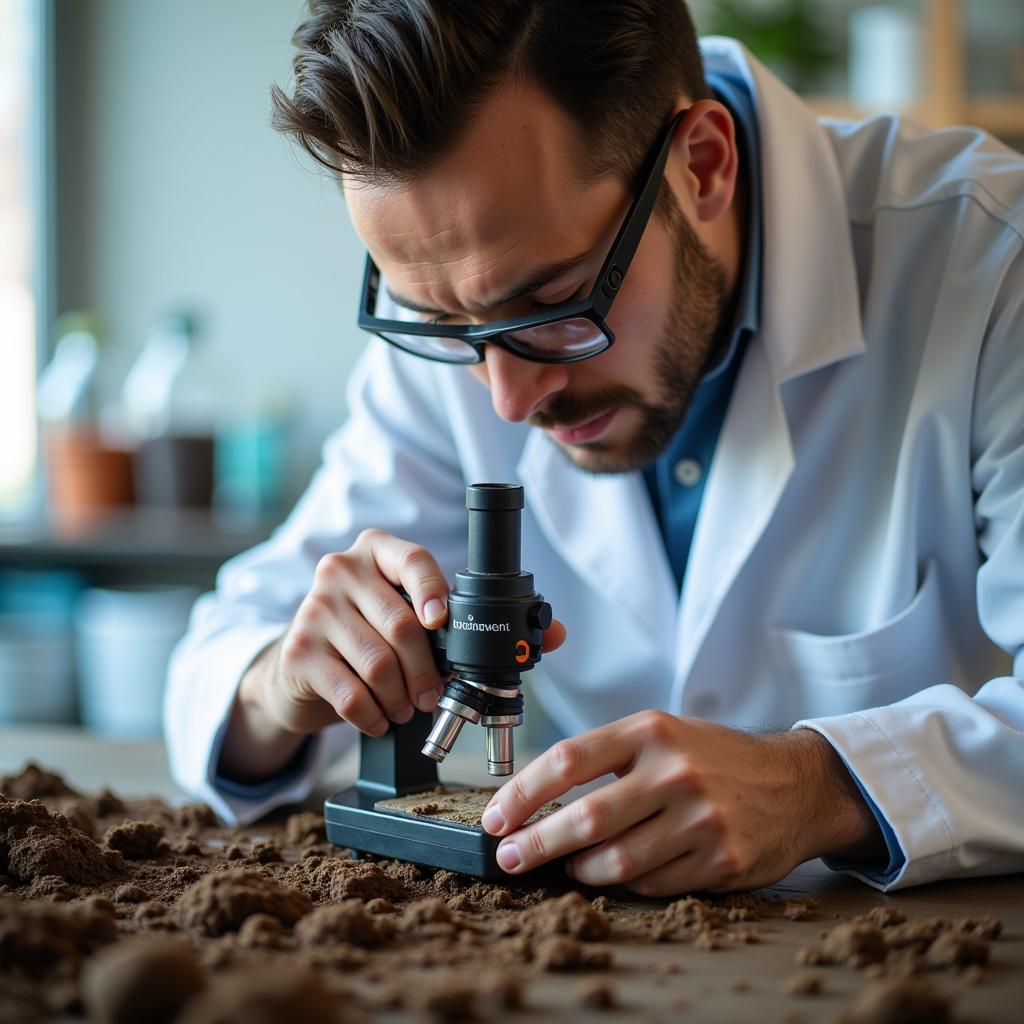 Soil Scientist Analyzing Samples