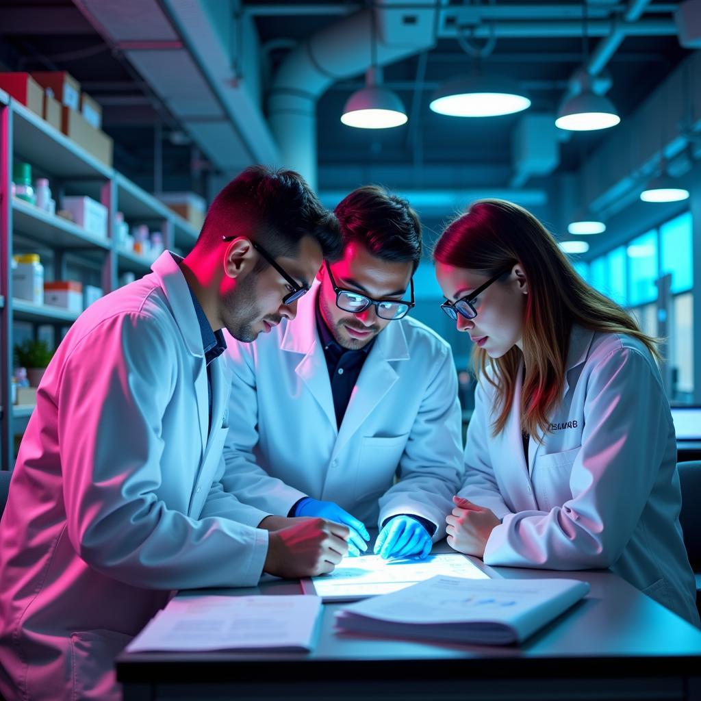 Scientists Collaborating in a Lab