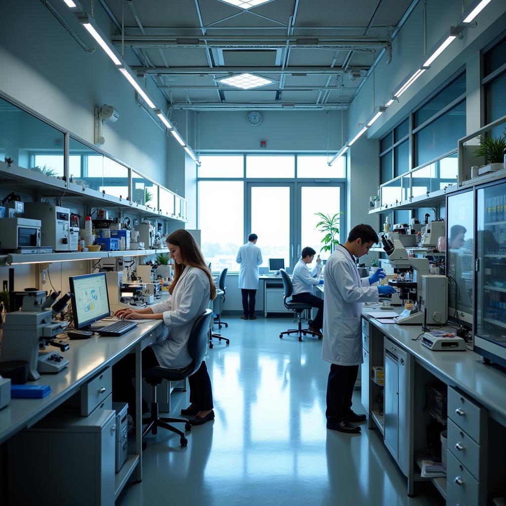 Scientists working in an SRC research lab