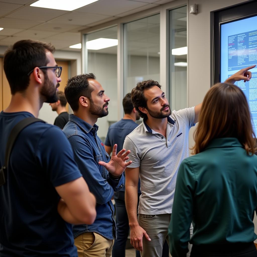 Stanford University Research Lab Collaboration: Researchers working together.