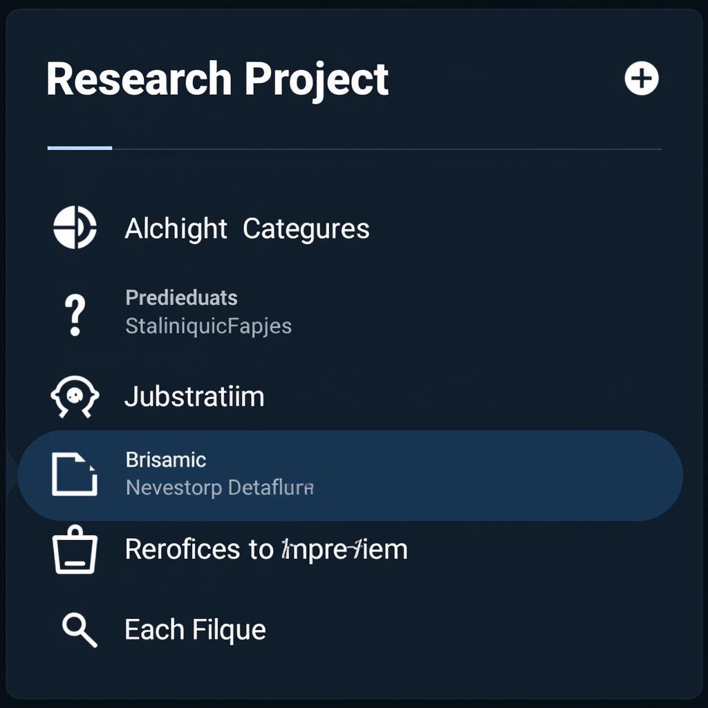 Research Projects Menu