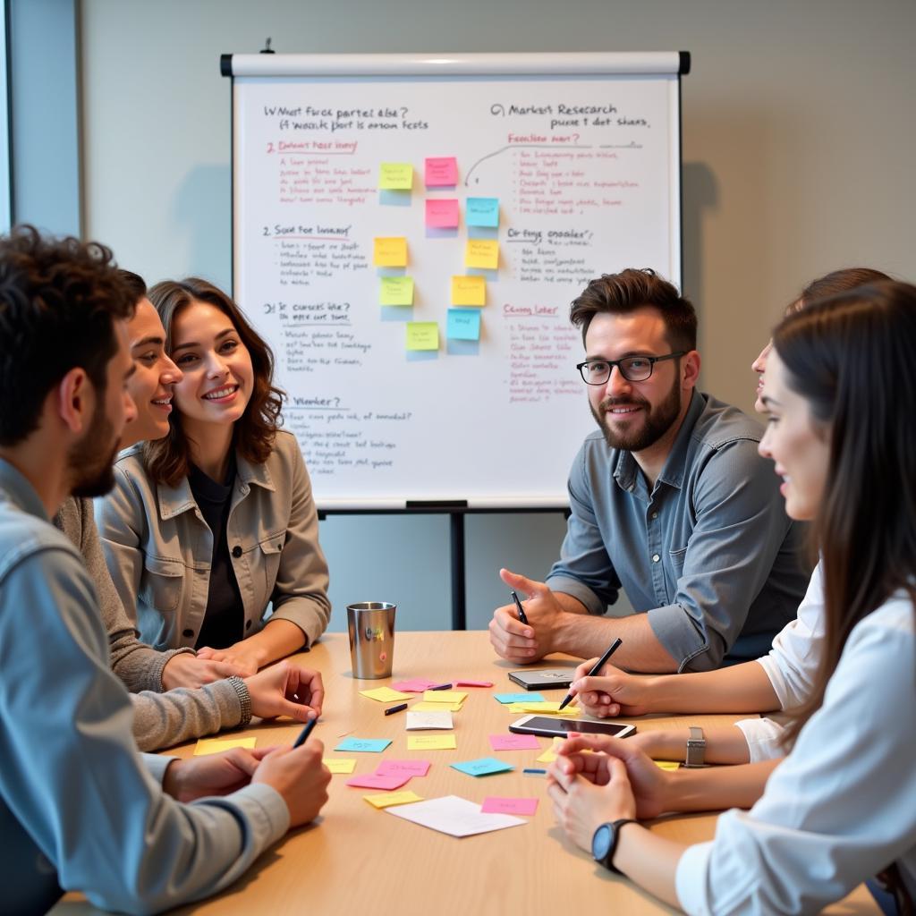 Startup Team Brainstorming Market Research Questions