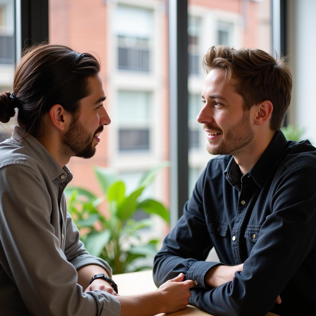 Student and professor discussing psychology research