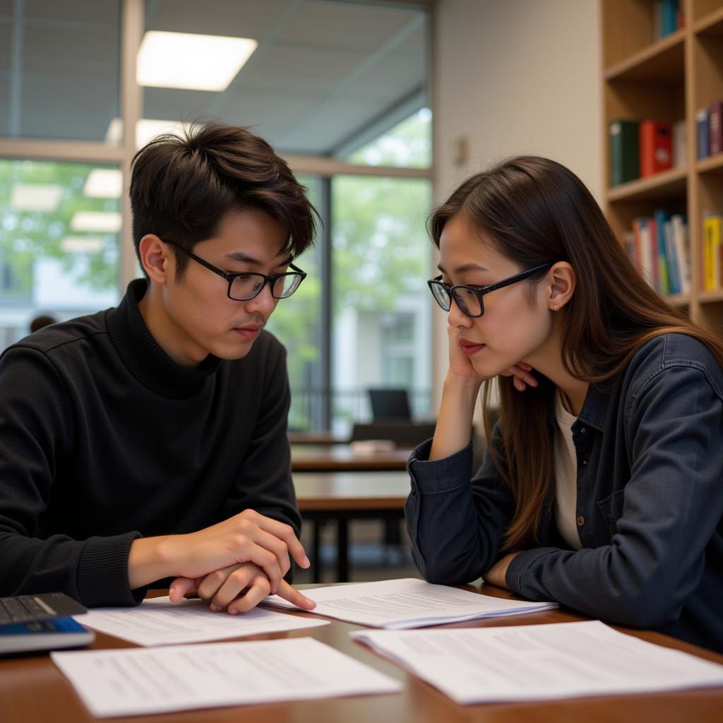 Student and Professor Discussing Research