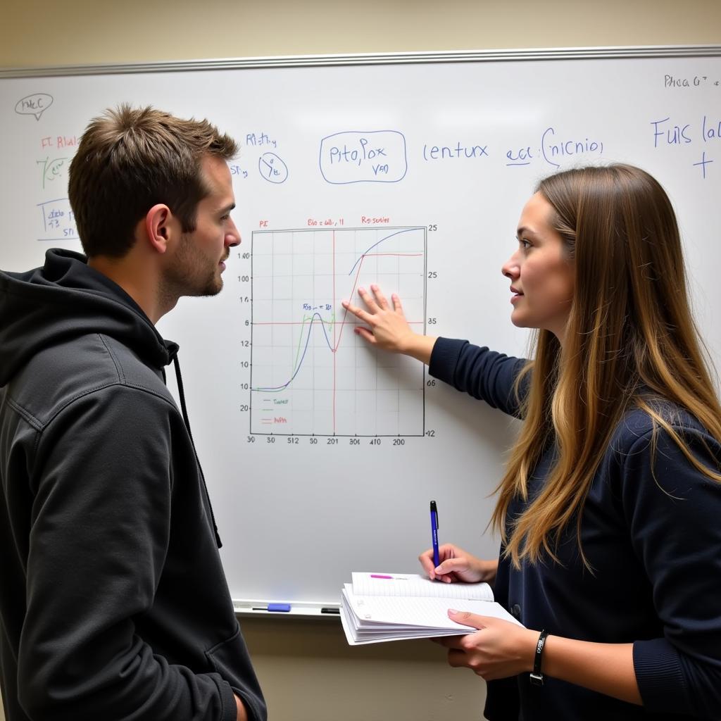 Student Engaging in Research Discussion with Professor