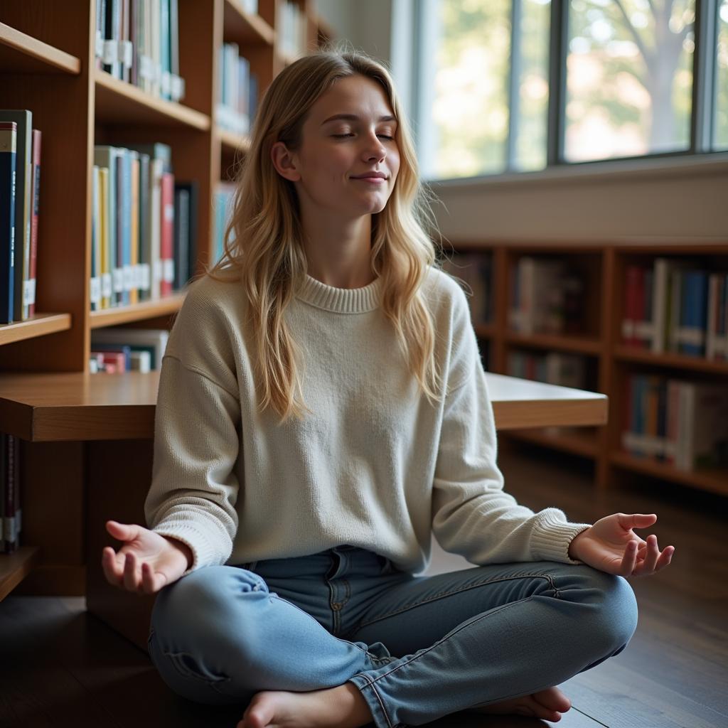 High School Student Practicing Mindfulness Meditation