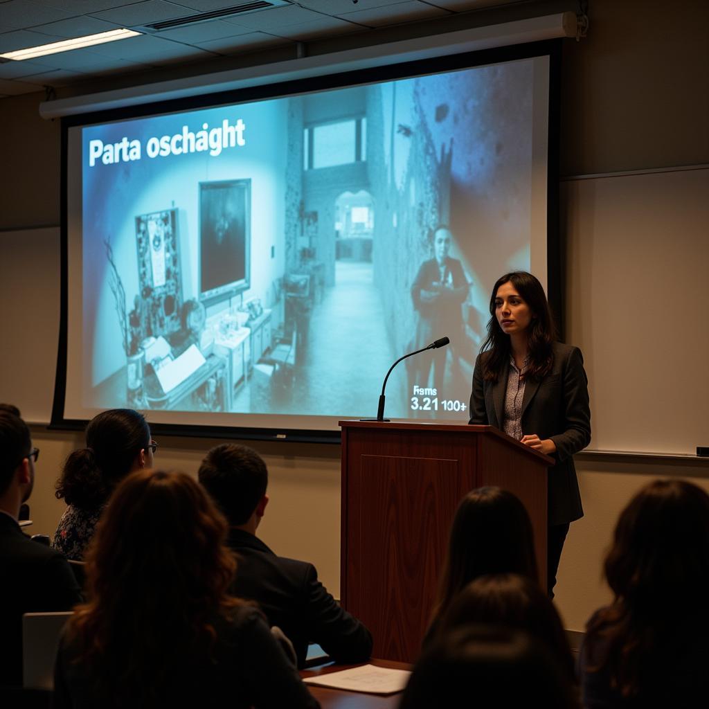 Student Presenting Paranormal Research Findings