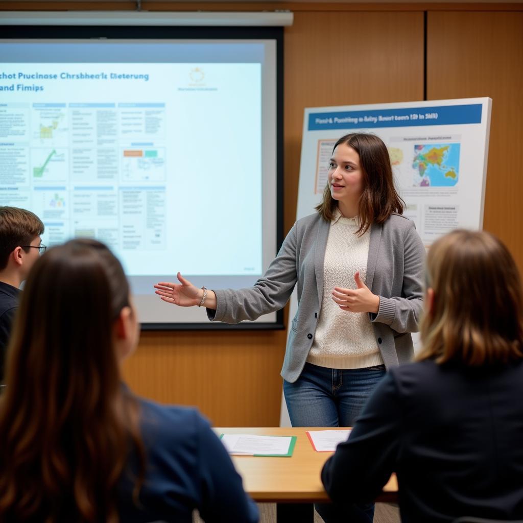 Student Presenting Research Findings