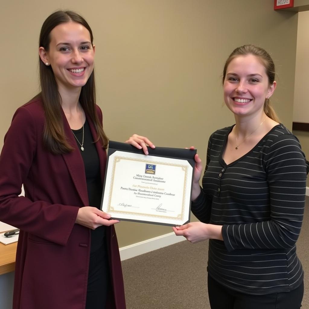 Student Receiving Disability Research Scholarship Award