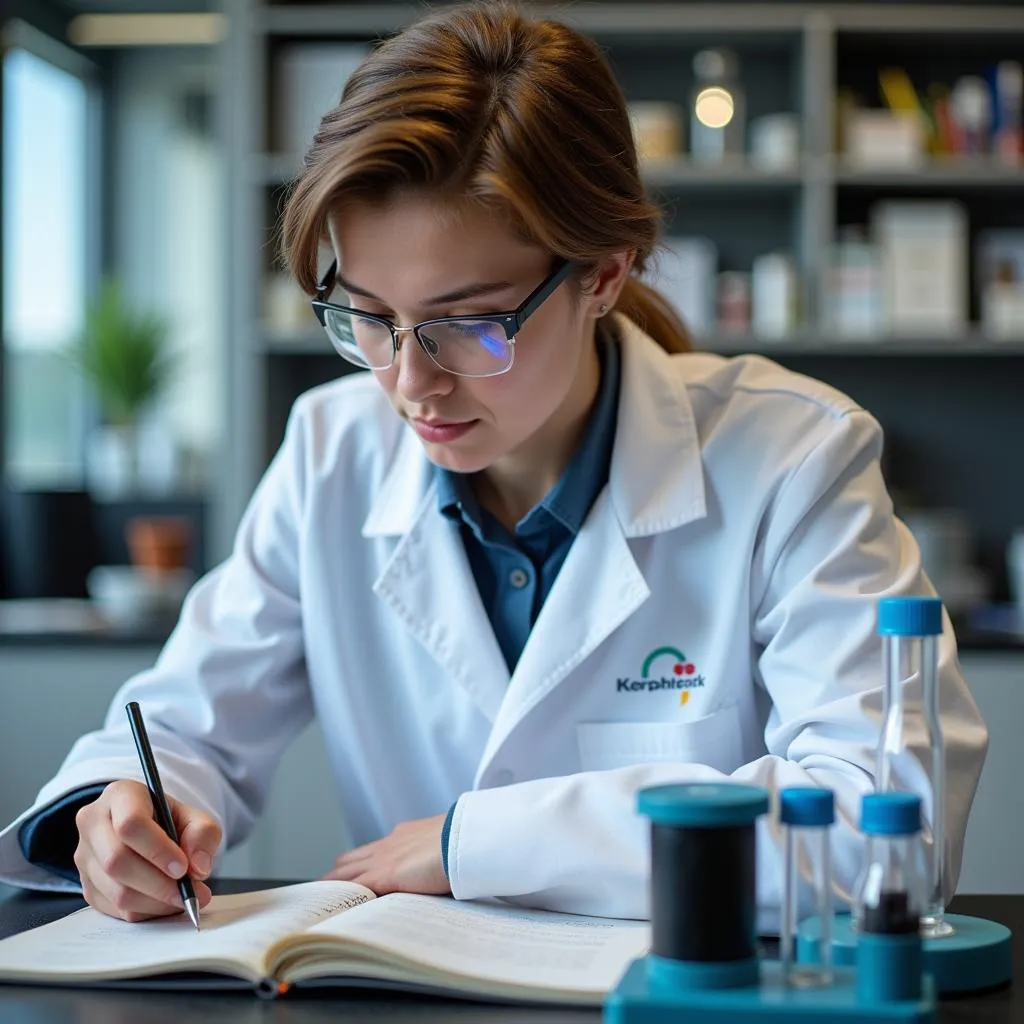 Student working in a research lab