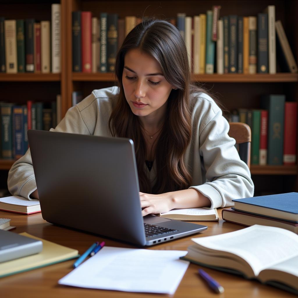 Student Creating an APA Outline