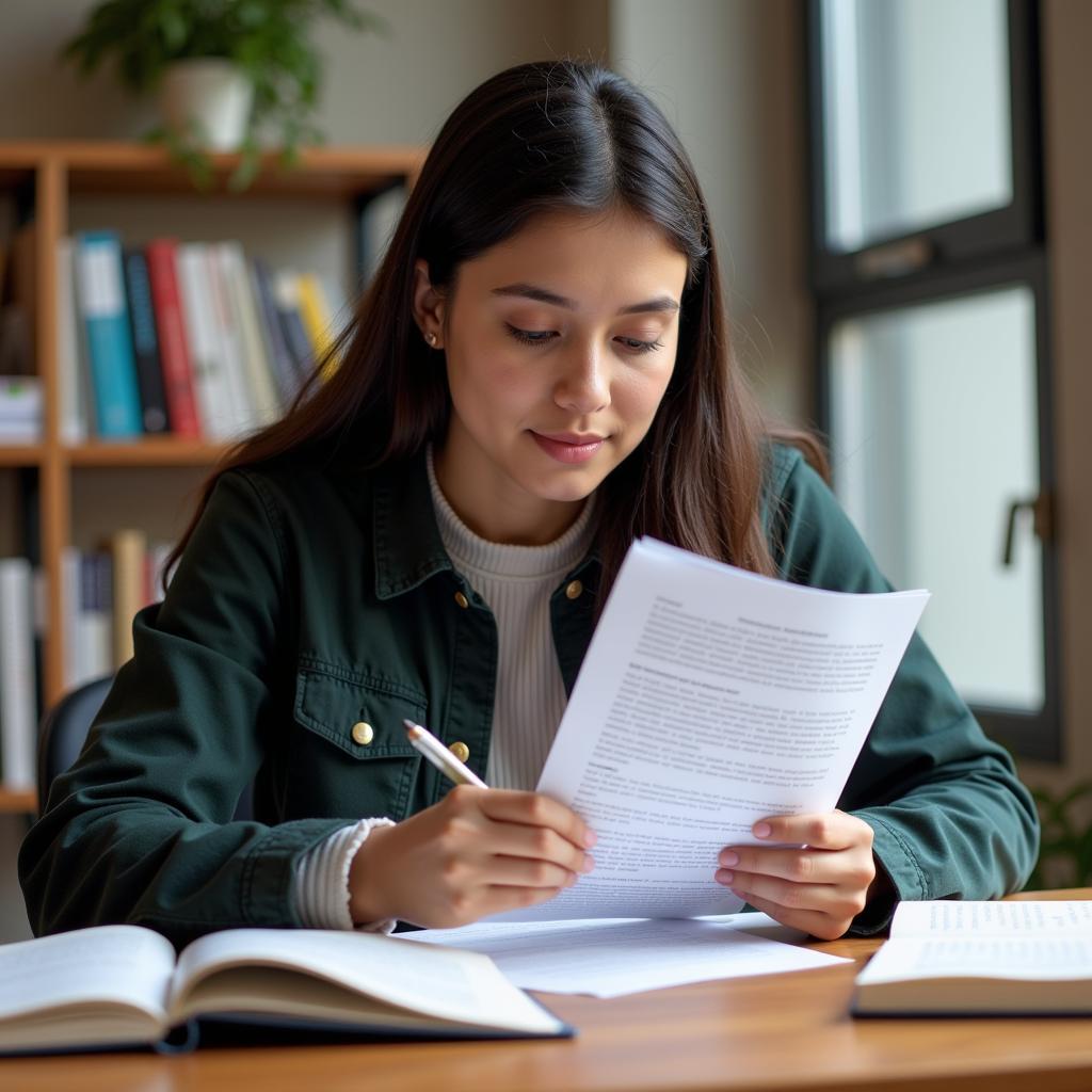 Student Reviewing Research Articles