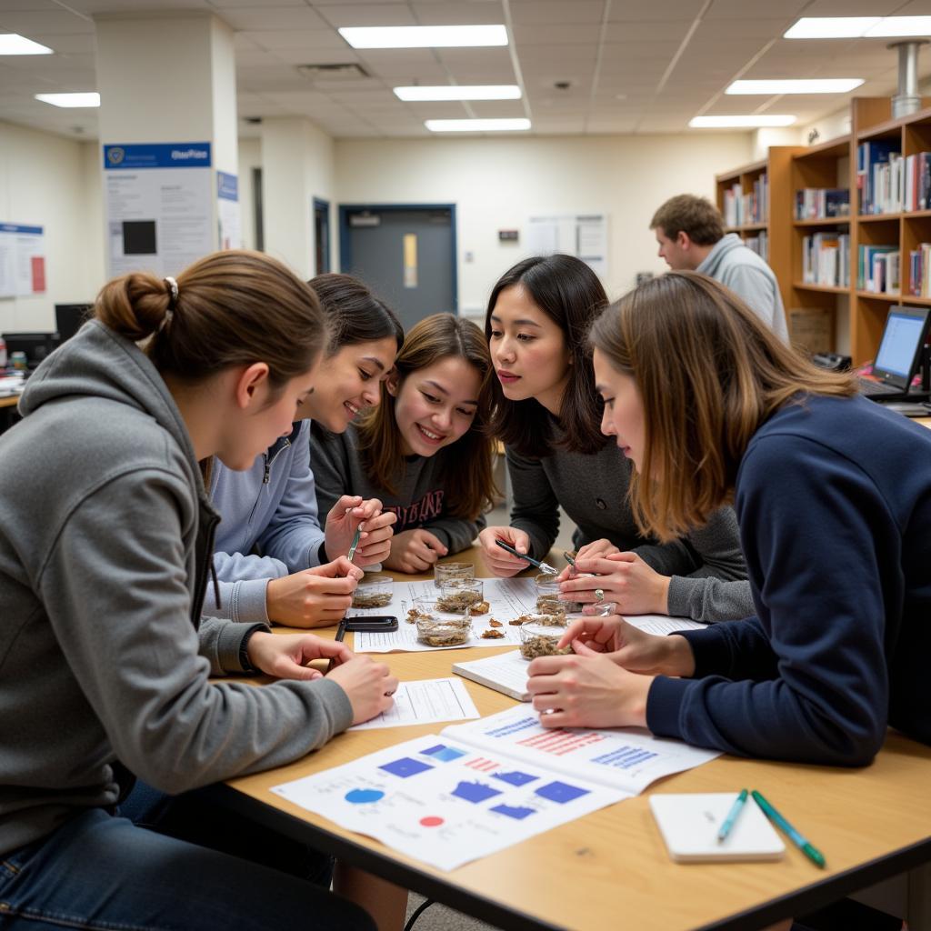 Undergraduate students engaging in research