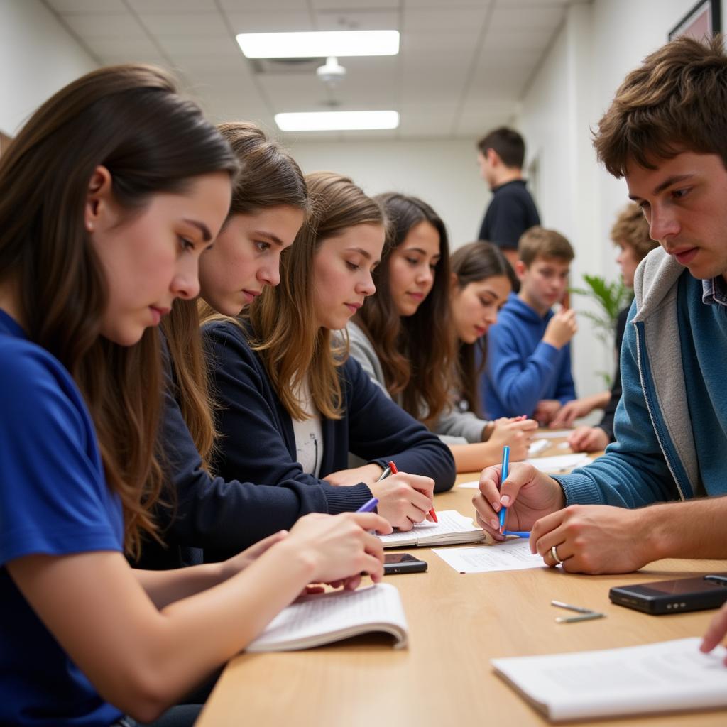  Students participating in a workshop at the Biomedical Research Institute