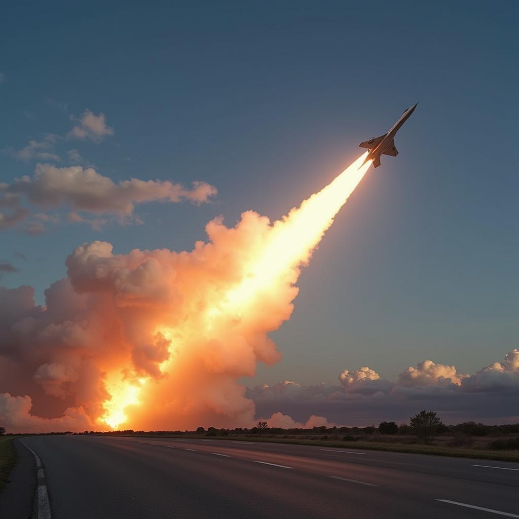 Supersonic Aircraft Breaking the Sound Barrier