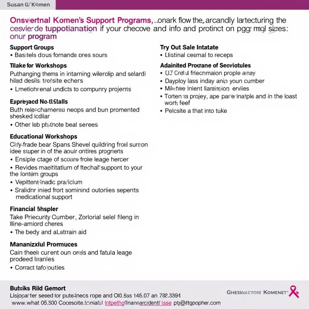 Susan G. Komen community support programs brochure